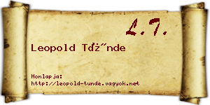 Leopold Tünde névjegykártya